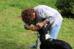 Jejky, to chovatelství člověk nezapře...zas mi koukaj do tlamy! Mám prý všechny zuby! To jsem rád, tak bacha na mě!