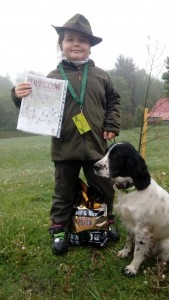 Foto Xanty z vodních prací nemáme, ale připojujeme foto s její malinkatou kamarádkou při získání I. cena za zkoušky vloh.