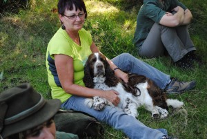 Exík na srazu u své milované paničky.